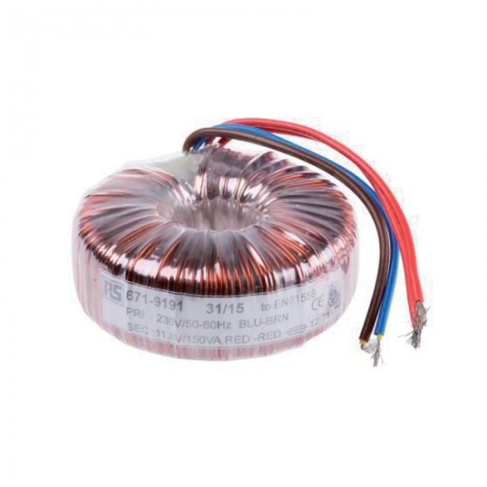 Toroidal Transformer 230-12Vac, 100Va