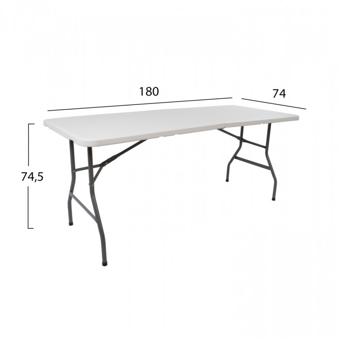 Τραπέζι πτυσσόμενο 180X74cm βαλίτσα