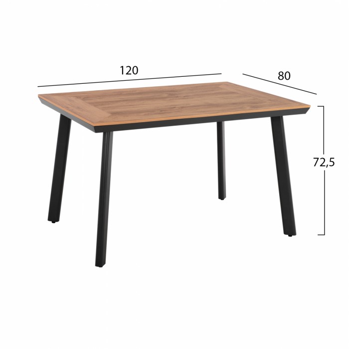 ΤΡΑΠΕΖΙ ΑΛΟΥΜΙΝΙΟΥ ΜΕ POLYWOOD ΑΝΘΡΑΚΙ 120x80x72