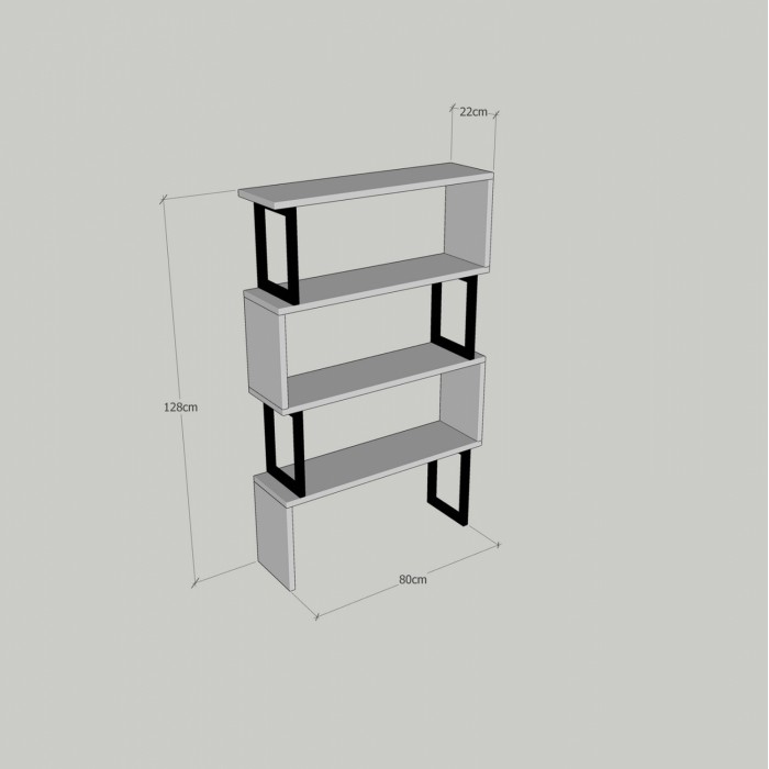 ΒΙΒΛΙΟΘΗΚΗ ΚΑΡΥΔΙ ΜΕ ΜΑΥΡΟ ΣΚΕΛΕΤΟ 80x22x128 εκ. HM8867.01