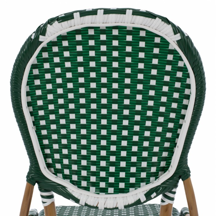 ΚΑΡΕΚΛΑ ΑΛΟΥΜΙΝΙΟΥ BAMBOO LOOK ΜΕ WICKER ΠΡΑΣΙΝΟ ΛΕΥΚΟ HM5792.01 47x55x98 εκ.