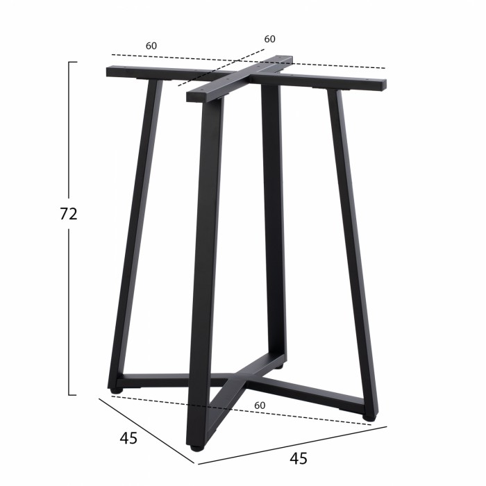 ΒΑΣΗ ΜΑΥΡΗ HM470.01 60x60x72Υ εκ.