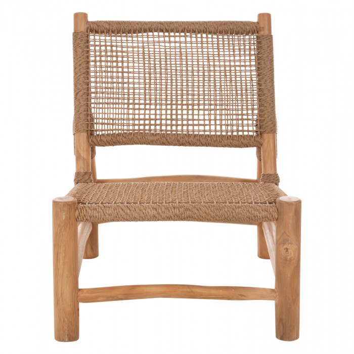 ΚΑΡΕΚΛΑ LONDER HM5986 ΞΥΛΟ TEAK ΣΕ ΦΥΣΙΚΟ ΚΑΙ ΣΥΝΘΕΤΙΚΟ RATTAN 63x77x77Υεκ.