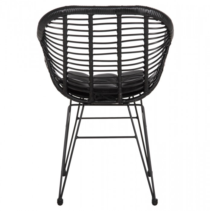 ΠΟΛΥΘΡΟΝΑ ΜΕ ΜΑΞΙΛΑΡΙ ΜΕΤΑΛΛΙΚΗ ALLEGRA HM5450.32 ΜΕ WICKER ΜΑΥΡΟ 58x59x82Υεκ.