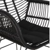 ΠΟΛΥΘΡΟΝΑ ΜΕ ΜΑΞΙΛΑΡΙ ΜΕΤΑΛΛΙΚΗ ALLEGRA HM5450.32 ΜΕ WICKER ΜΑΥΡΟ 58x59x82Υεκ.