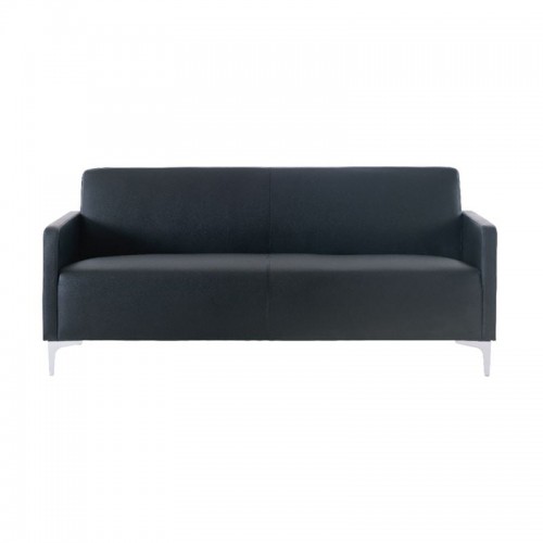 Διθέσιος καναπές δερμάτινος PU σε μαύρο χρώμα