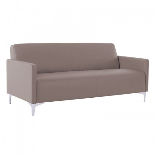 Τριθέσιος καναπές δερμάτινος PU σε απόχρωση sand-grey 164x71x72 cm