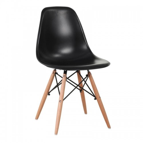 Μοντέρνα καρέκλα σε μαύρο χρώμα (4 τεμ)