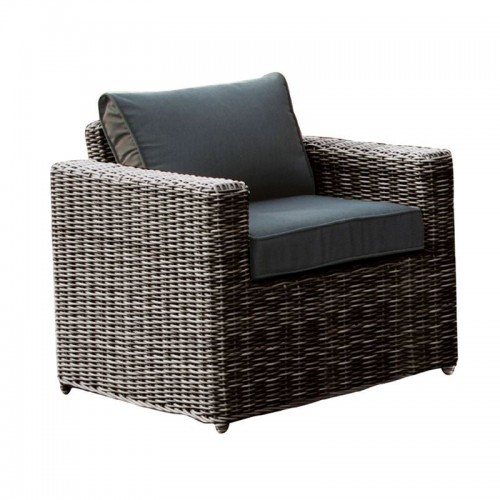 Πολυθρόνα ALU/Wicker Grey Brown Μαξ.Aνθρακί 77x77x73cm