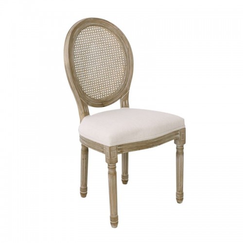 Καρέκλα Decape με Ψάθα/Ύφασμα Εκρού