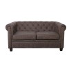 CHESTERFIELD Kαναπές 2θέσιος Ύφασμα Antique Καφέ 153x82x80cm