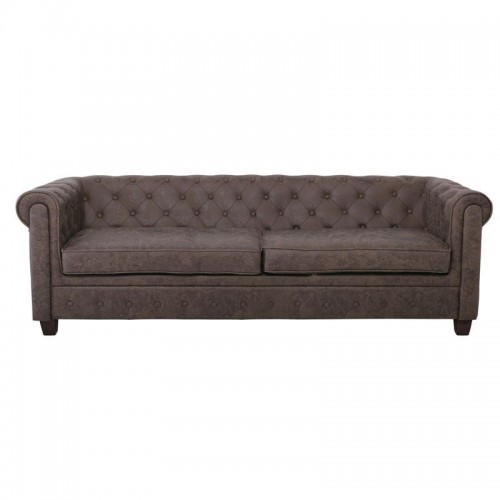 CHESTERFIELD Kαναπές 3θέσιος Ύφασμα Antique Καφέ 219x82x80cm