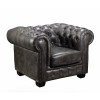 CHESTERFIELD Πολυθρόνα Δέρμα Antique Grey 103x92x72cm