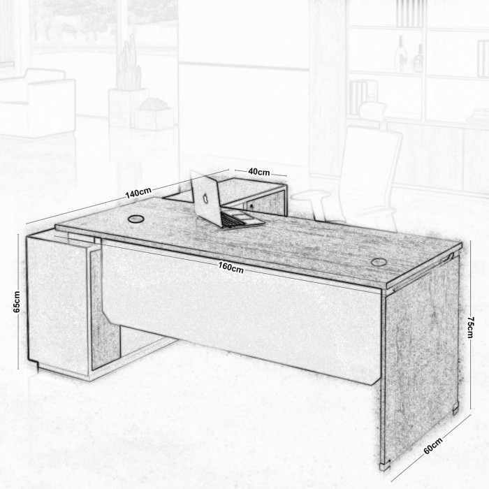 Γραφείο -Δεξ-160x140x75cm Γωνία Sonoma/Γκρι