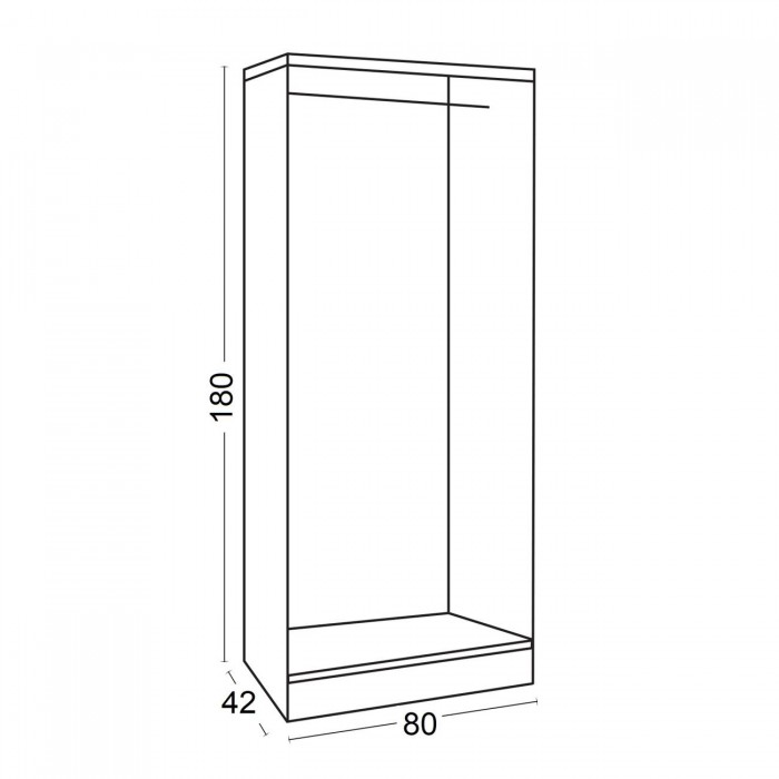 Ντουλάπα σε λευκό χρώμα 80x42x180cm