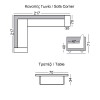 MEXICO Set Σαλόνι Κήπου / Καναπές Γωνία + Τραπεζάκι / Alu Ανθρακί / Μαξιλάρια Γκρι
