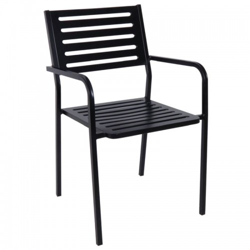 Καρέκλα αλουμινίου σε μαύρο χρώμα