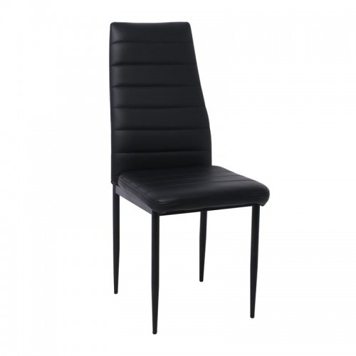 Καρέκλα τραπεζαρίας σε μαύρο χρώμα με βαφή μαύρη μέταλλο Σκ.6τμχ