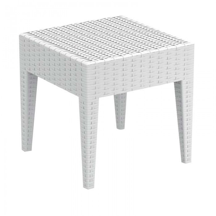 Τραπεζάκι βοηθητικό Miami lounge white 45x45x45