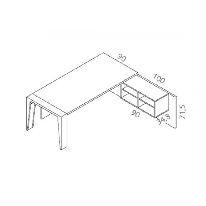 Γωνιακό γραφείο με γυάλινη επιφάνεια 200x190cm